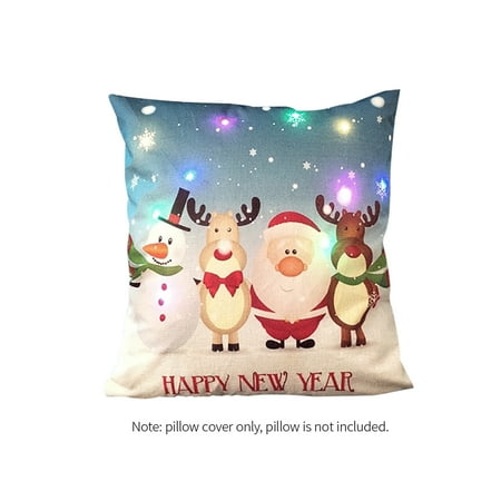 Christmas pillow case cover led light
